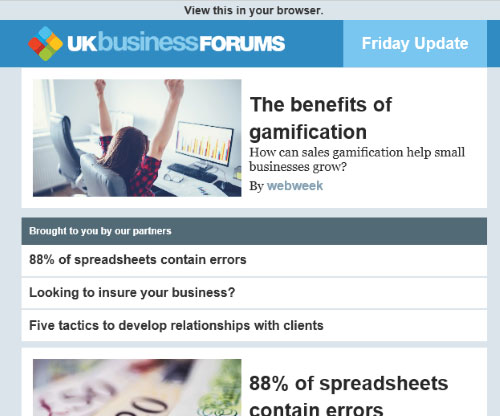Email Newsletter UK Business Forums
